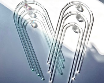 Plant Suncatcher Arch Trellis, Hoya Prism Crystal Acrylic Support, Minimalist Rainbow Sun Catcher Gift