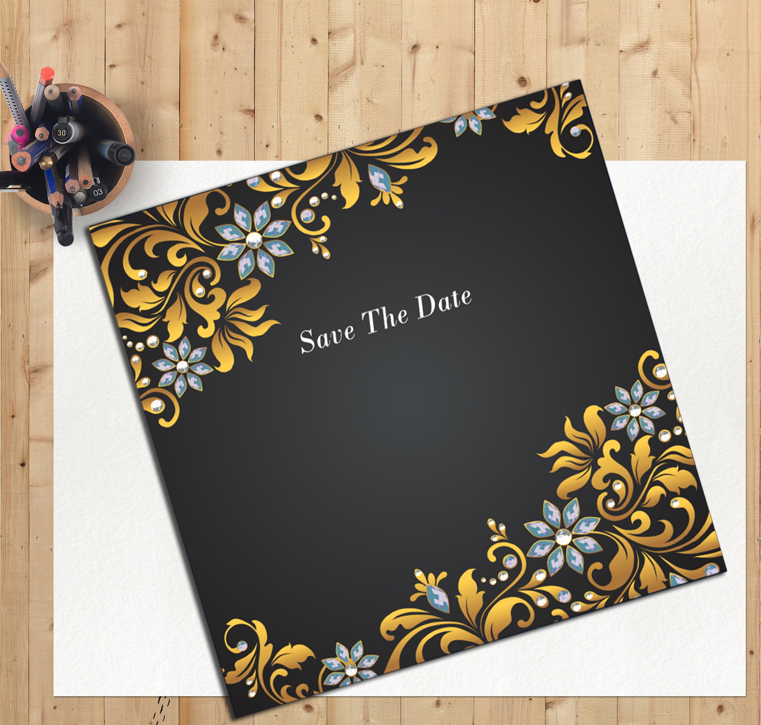 Instant Download Blank Invitation Card Template PRINTABLE QUALITY