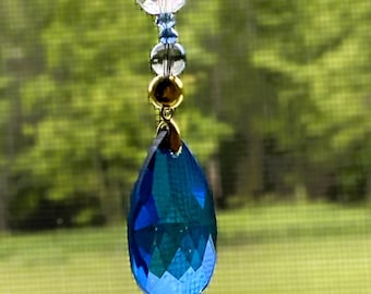 Rainbow Maker Crystal Suncatcher with Pendant and Glass Beaded Chain for Windows and Home Decor