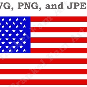 Red White and Blue USA Flag / SVG, PNG and Jpeg / 300dpi / 7in x 12in / digital download