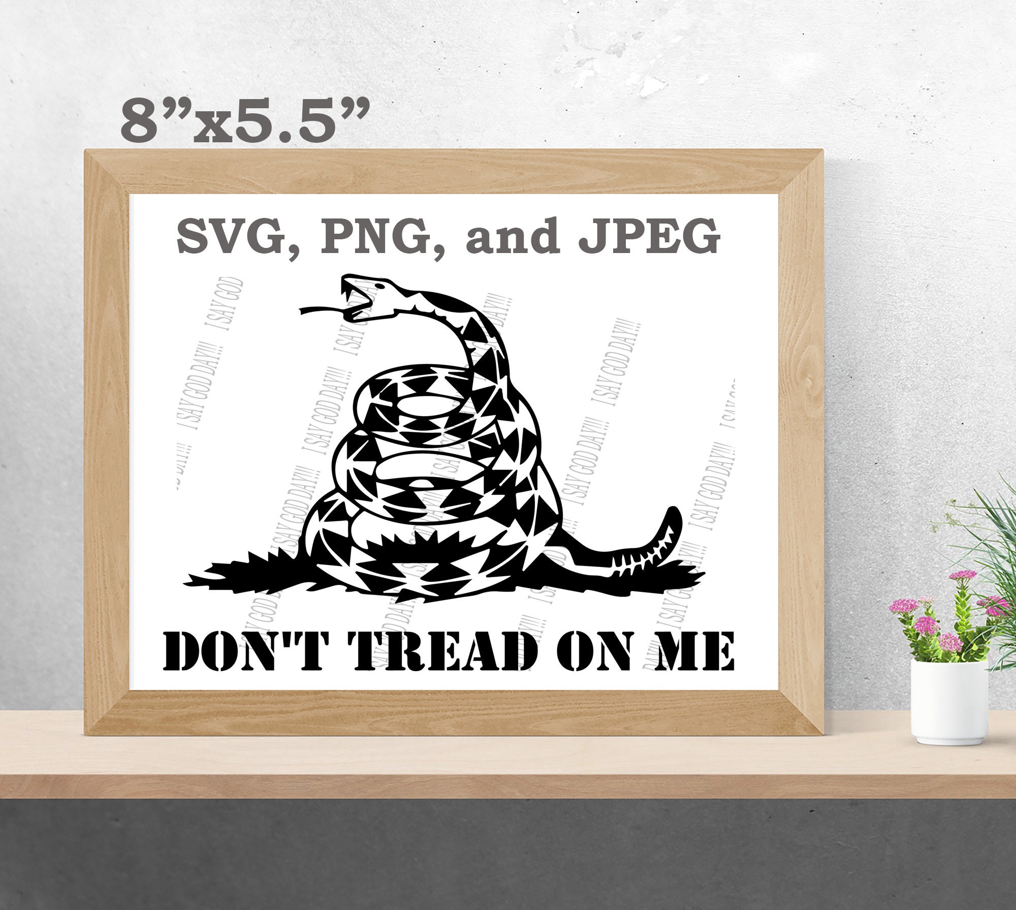 Don't Tread on Me Rattle Snake Cut File Svg Jpg PNG 300dpi / 8x 5.5 Etsy