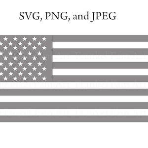 Gray and White USA Flag / SVG, PNG and Jpeg / 300dpi / 7in x 12in
