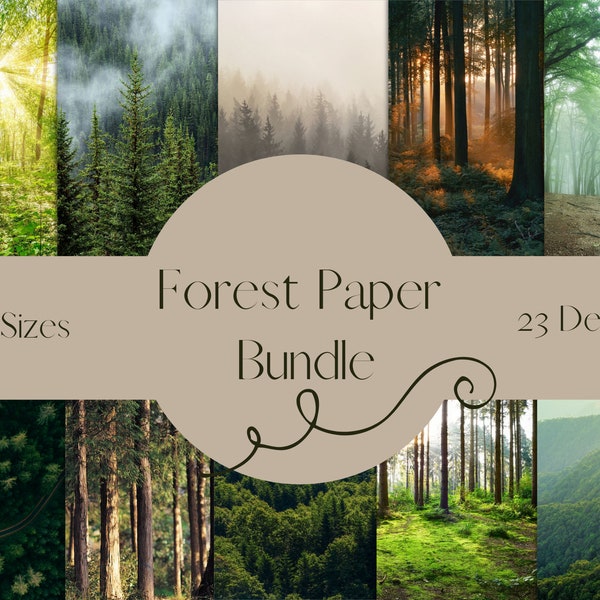 Forest Bundle | Digital Paper | 23 Designs | 3 Sizes | Digitales Papier | Nature | Scrap Book paper | Green Planner | Instant Download