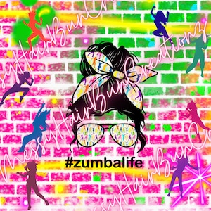 Zumba Tumbler Sublimation Wrap 20 oz Skinny PNG