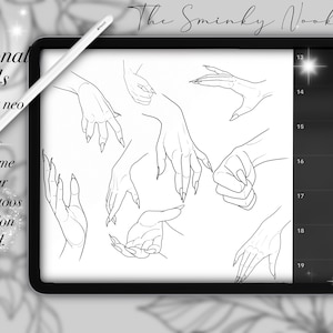 Procreate Neo Traditional Hands, stamps, brushes, tattoos, illustration, reference