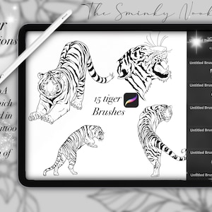 Procreate Tiger brushes/ Tiger stamps/ Tattoo stamps/ tiger illustrations