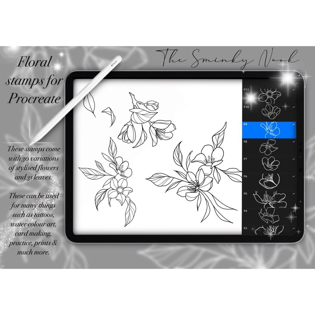 Procreate Flower Brushs Set - Etsy