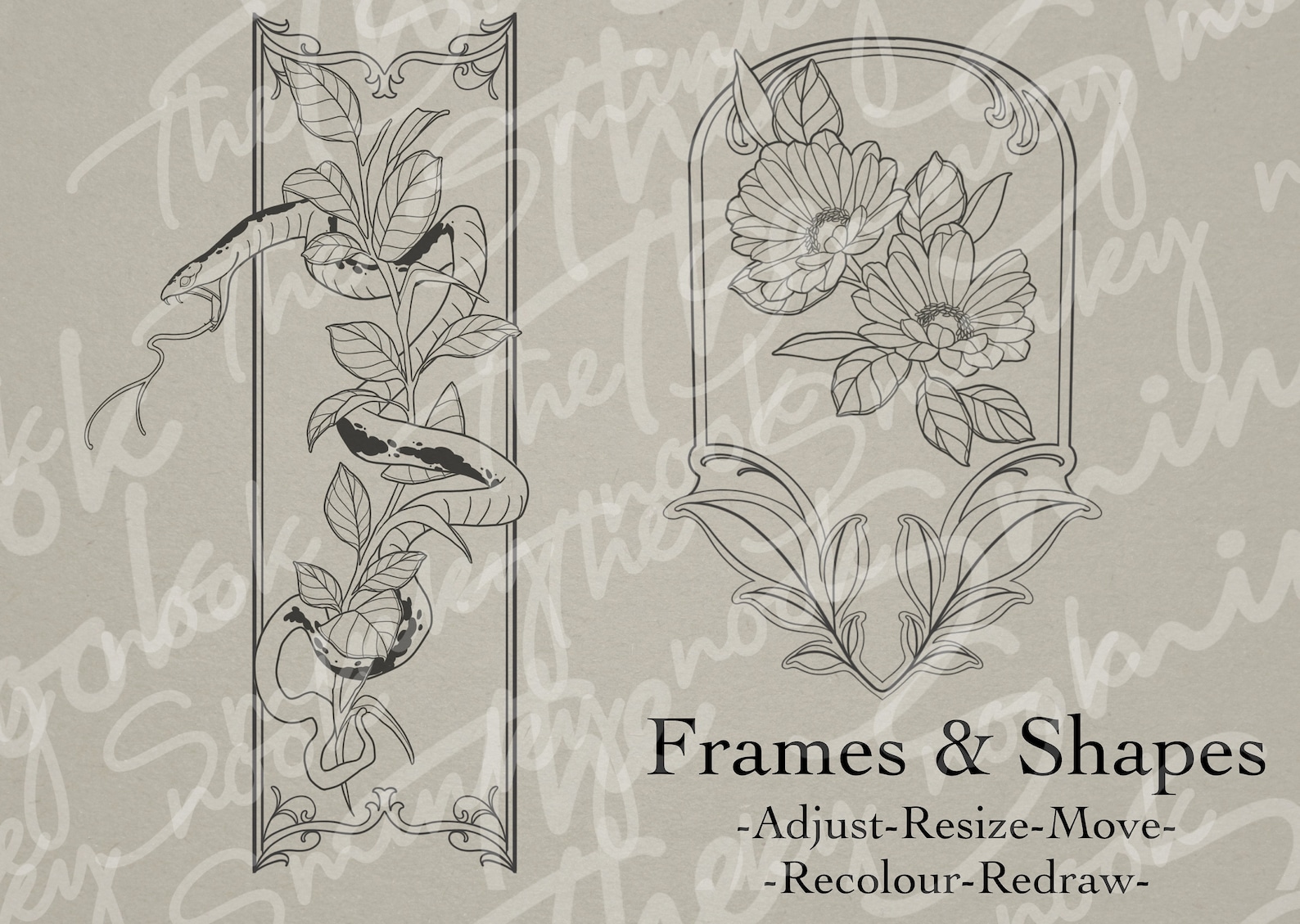 Neo Traditional Frames and Shapes/ Art Nouveau Designs, Tattoo Designs ...