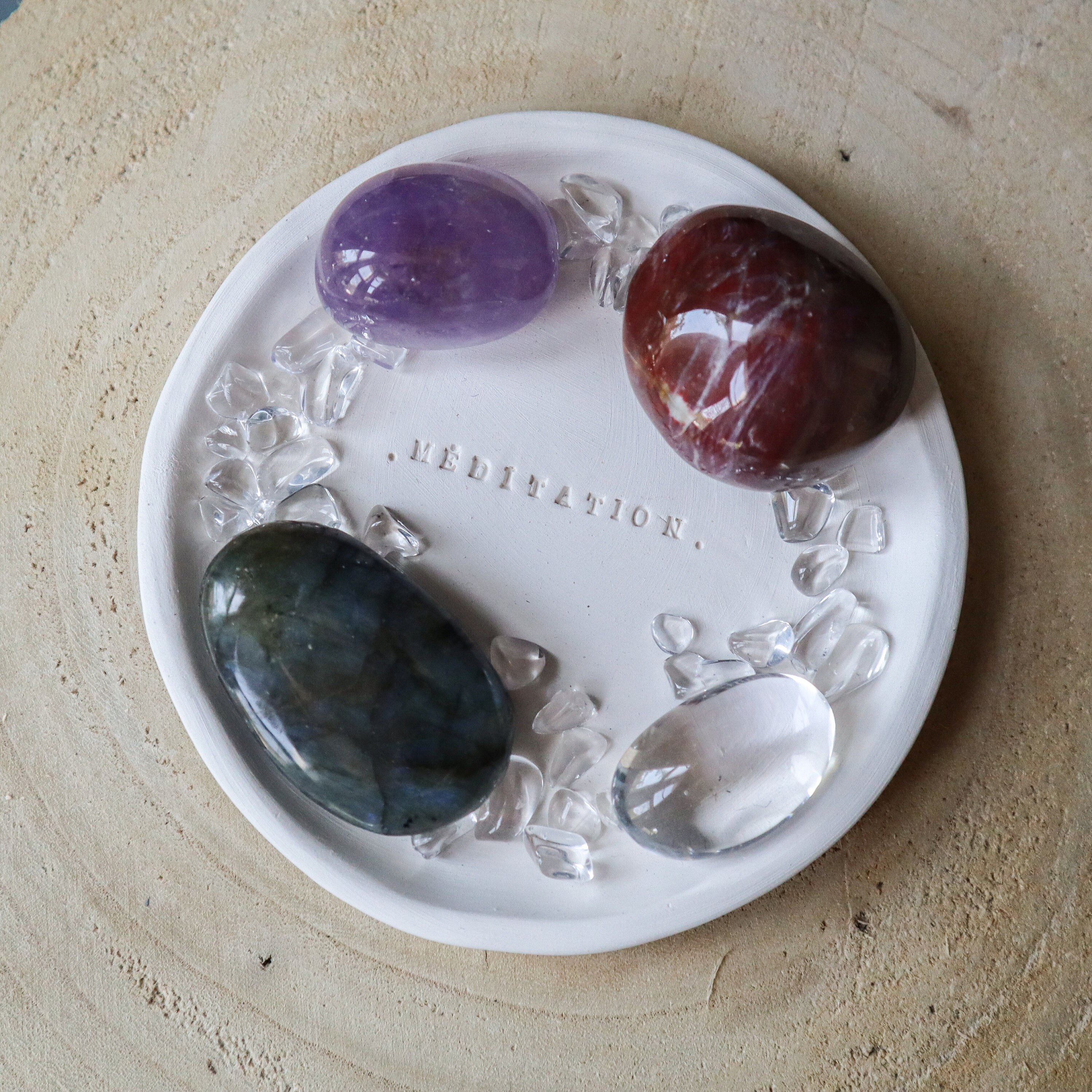 Coupelle Énergétique Intention de Méditation - Lithothérapie Cristaux Énergétiques Une Exclusivité N