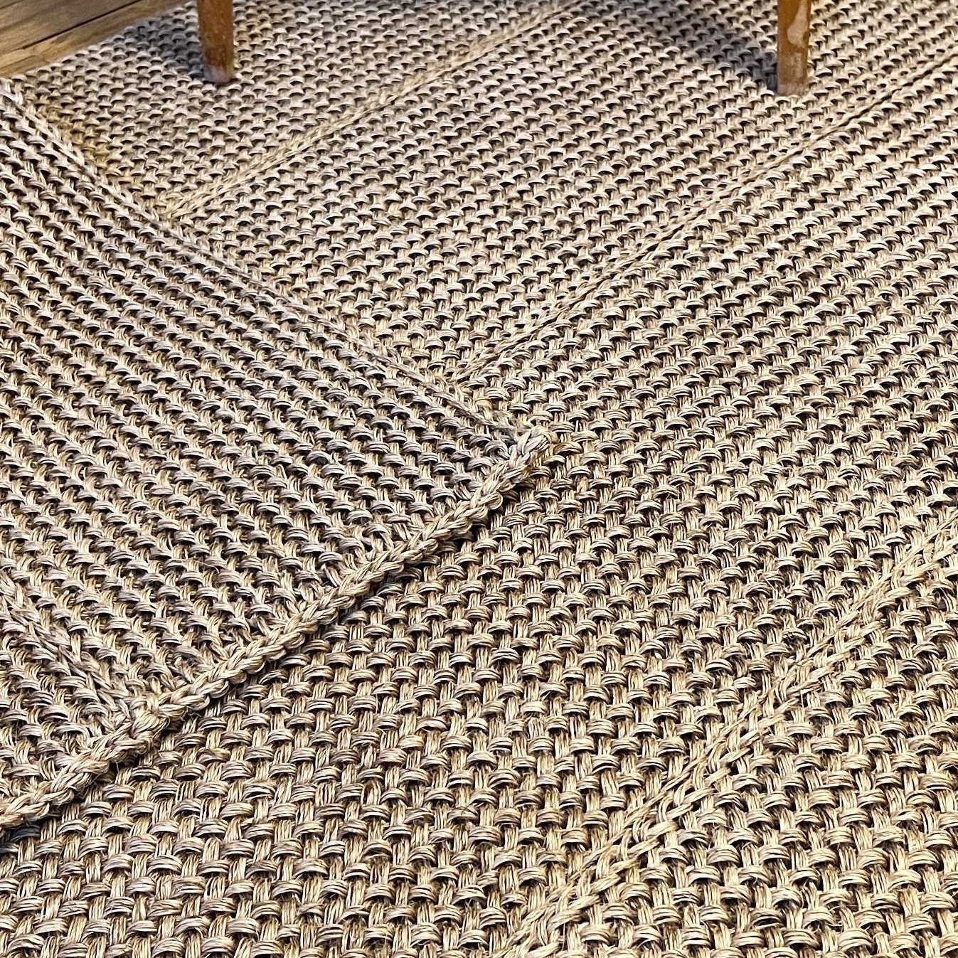 Tapis Fait Main en Fibre Naturelle de Feuille Palmier Fique Tricoté/Décoration Pour La Maison Le Sal