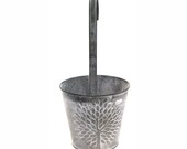 Mulberry Tree Zinc Metal Tin Hanging Fence Railing Planter Flower Pot Hanger