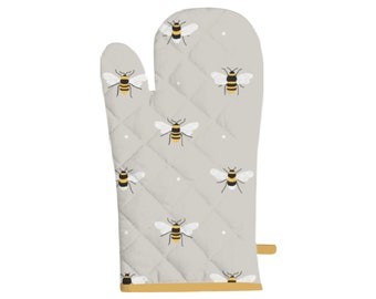 New Cook Smart Gauntlet Oven Glove Cooking Mitten Bee Happy Floral Design Uk New Cook Smart Gauntlet Oven Glove Cooking Mitten Bee Happy Floral Design Uk