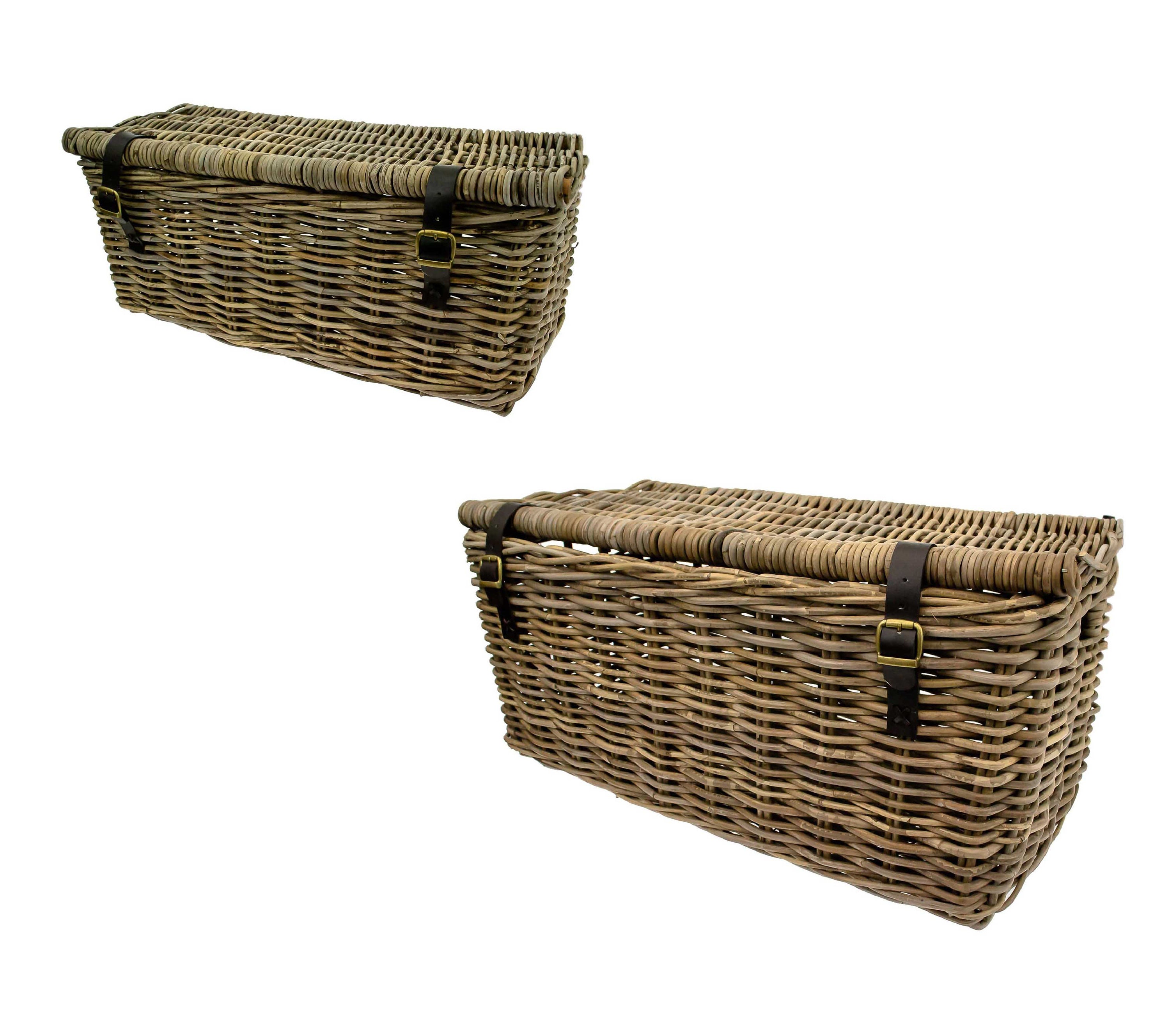 Kisangel Rattan Basket Wicker Storage Round Basket with Handle Portable Outdoor Picnic Bin Kids Toy Organizer Multipurpose Basket for Storage 