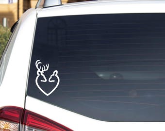 Hirsch Herz Aufkleber