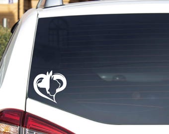 Aufkleber mit Hunde- und Katzensilhouette