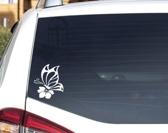 Schmetterling auf Blume Aufkleber