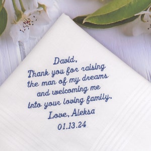 Wedding Father of the Groom Gift, Father of the Groom Handkerchief