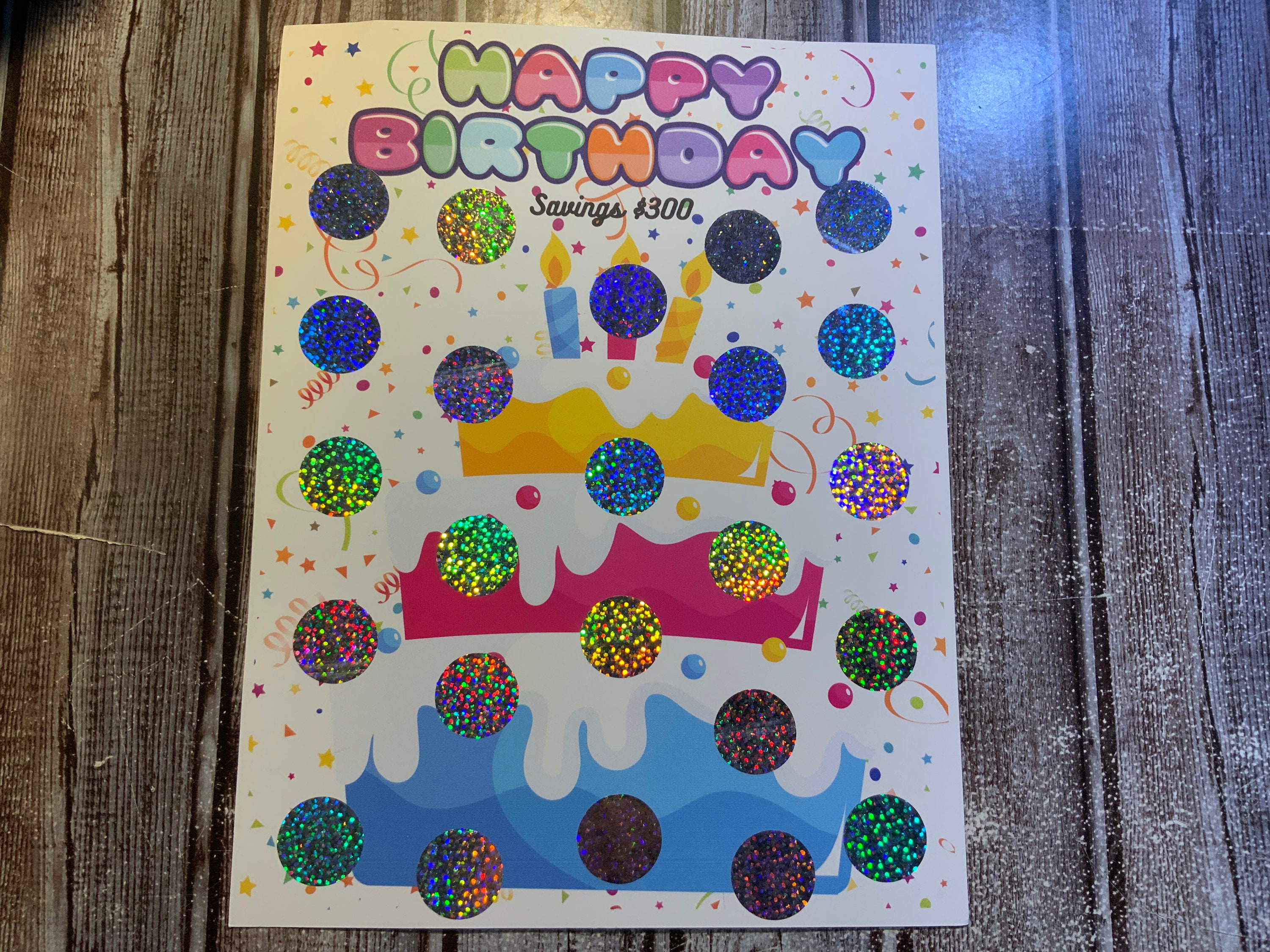 Happy Birthday Scratch and Save - Etsy