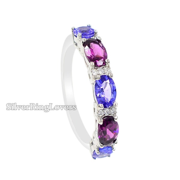 Rhodolite 3 Sided Ring main image 0