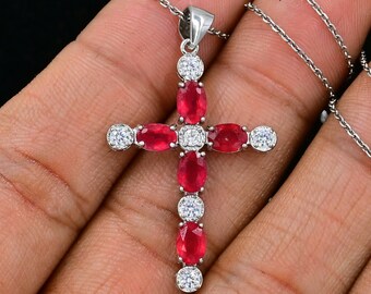 Silver Ruby Sterling Silver Necklaces & Pendants for Men for sale