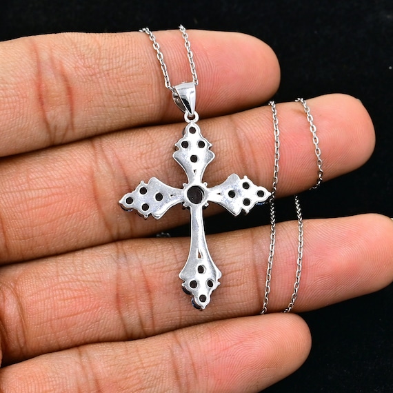 Ciondolo Croce In Topazio Azzurro - Dimora Degli Angeli Gioielli - Foto 5