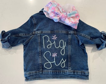 Jean jacket with name embroidered on, Jean jacket monogram, kids jean jacket with name
