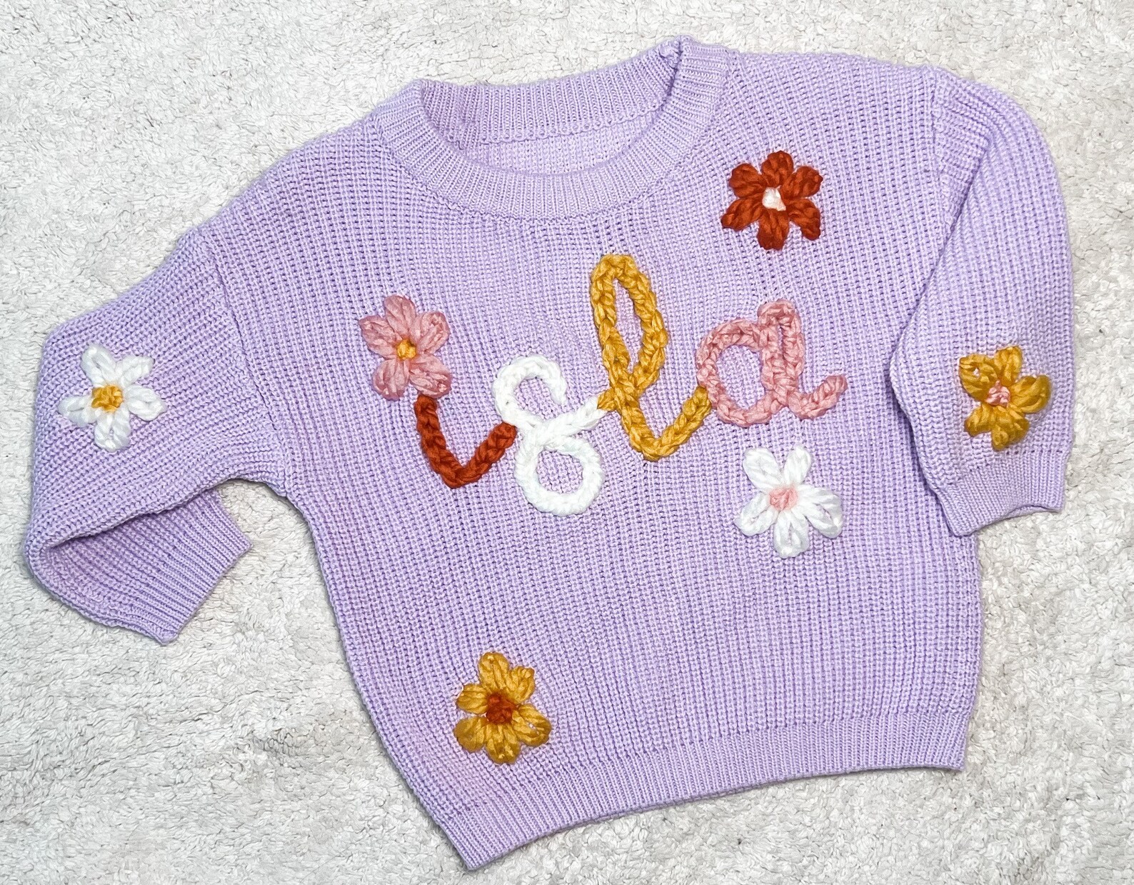 Hand Embroidered Name Sweater Sweater With Name Personalized Etsy
