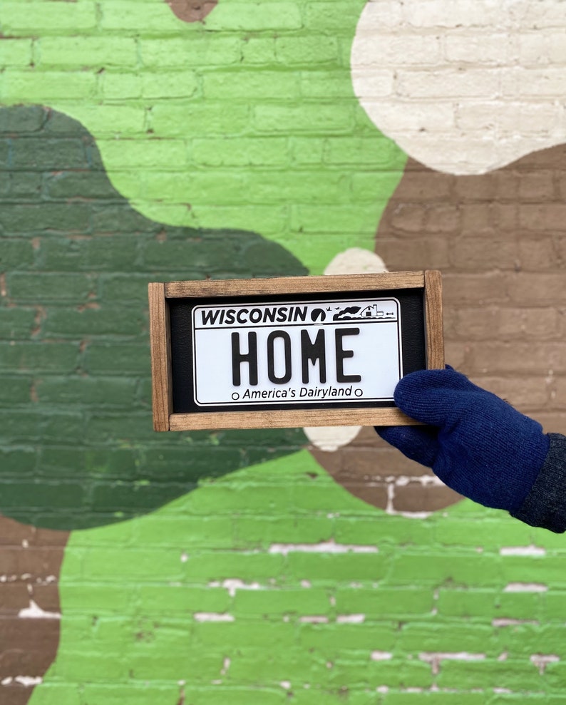Wisconsin License Plate Sign Custom License Plate Sign Etsy