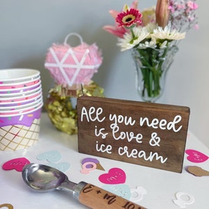 Ice Cream Table Sign | Ice Cream Bridal Shower Sign | Bridal shower decor | ice cream birthday decor | she’s been scooped up |