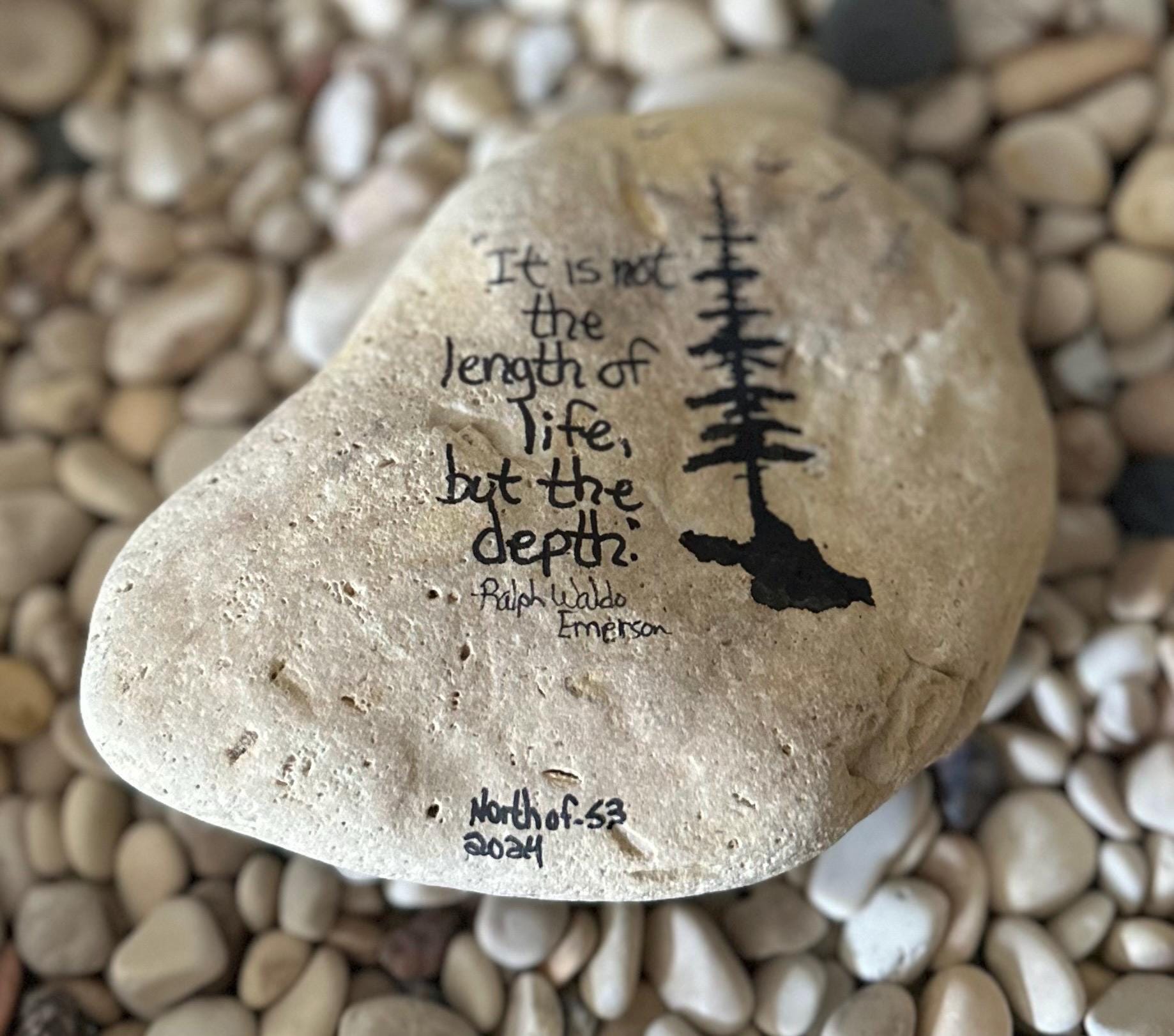 Nature Quotes Rocks Hand Painted Natural Stone, Inspirational Quote, Nature Scene,unique ...