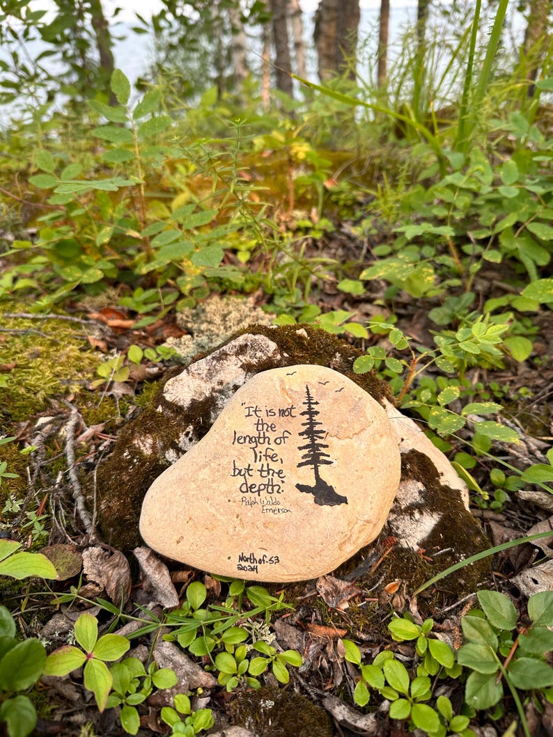 Nature Quotes Rocks Hand Painted Natural Stone, Inspirational Quote, Nature Scene,unique ...