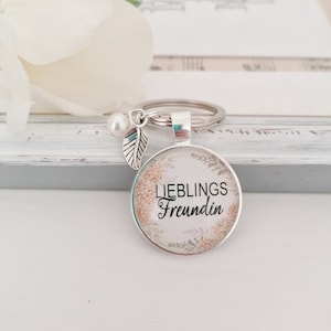 Schlüsselanhänger Beste Freundin, Geschenkset mit Karte, Freundinnen Geschenk, Glück ist eine Feundin wie dich zu haben, Lieblingsfreundin