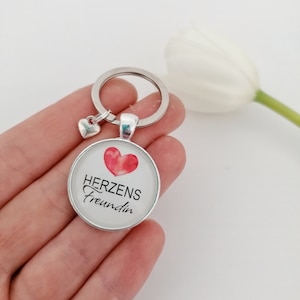 Herzens Freundin Schlüsselanhänger, beste Freundin Geschenk, Glück ist eine Feundin wie dich zu haben, Geschenkset mit Karte