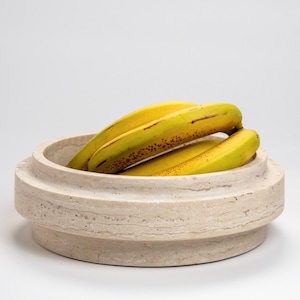 Troy Travertine Bowl - Big, semi polished travertine bowl for all your servings but also a beautiful part of your natural decor