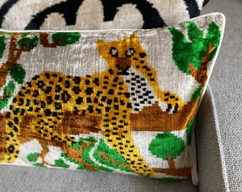 Tiger in the Jungle silk velvet cushion thats so soft and stylish