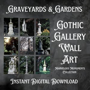 Galleria di cimiteri gotici, decorazioni murali, MONUMENTI MERAVIGLIOSI, lapidi del cimitero, tombe, mausolei, memento mori, cimitero con giardino vittoriano