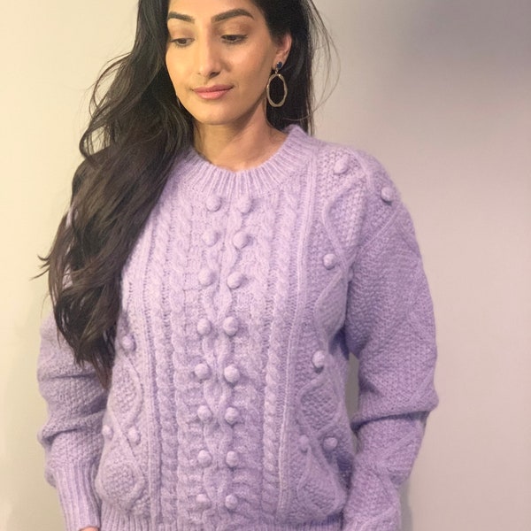 Lavender cable knit jumper