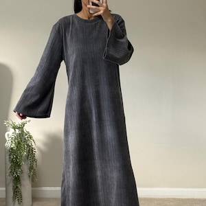 chinese dress ladies Long Sleeve Crewneck Dress | ÉTERNE main image 0