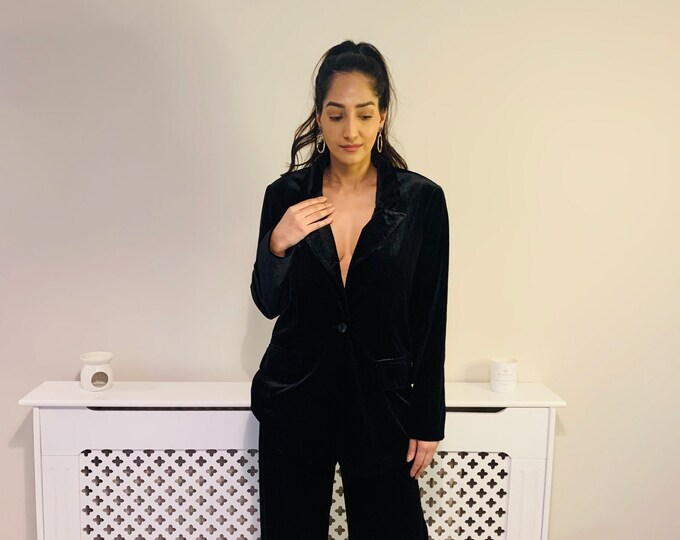Black Velvet Suit Set Etsy
