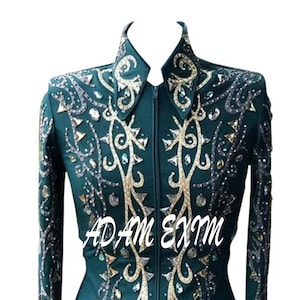 Western Custom Rodeo Queen, Showmanship, Horsemanship , Western Pleasure Show Shirt & Women Rail Jacket.