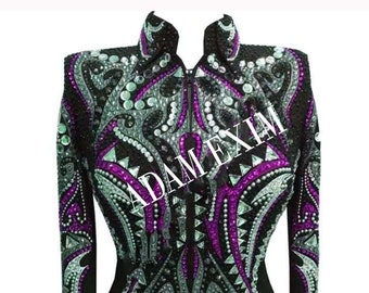 Western Custom Rodeo Queen, Showmanship, Horsemanship , Western Pleasure Show Shirt & Women Rail Jacket.