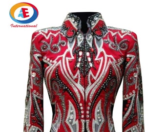 Women's Rhinestone Western Show Jacket: Custom Rodeo Queen Horsemanship Jacket