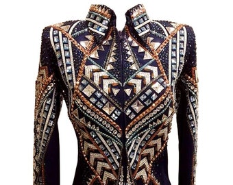 Western Custom Rodeo Queen, Showmanship, Horsemanship , Western Pleasure Show Shirt & Women Rail Jacket.
