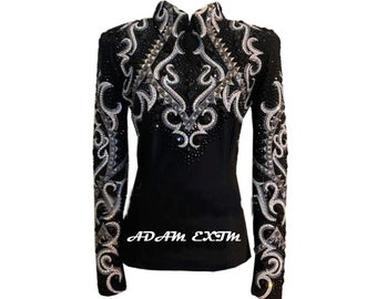 Women's Rhinestone Western Show Jacket: Custom Rodeo Queen Horsemanship Jacket