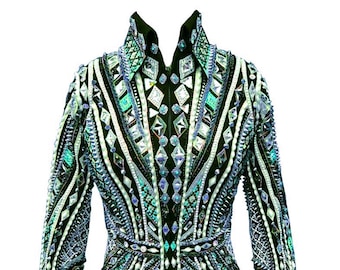 Western Custom Rodeo Queen, Showmanship, Horsemanship , Western Pleasure Show Shirt & Women Rail Jacket.