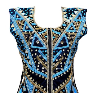 Western Show Bolero Jacke: Stretch Stoff, Kristalle & Nieten