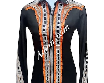 Camisa vaquera para mujer: Chaqueta de equitación con cristales