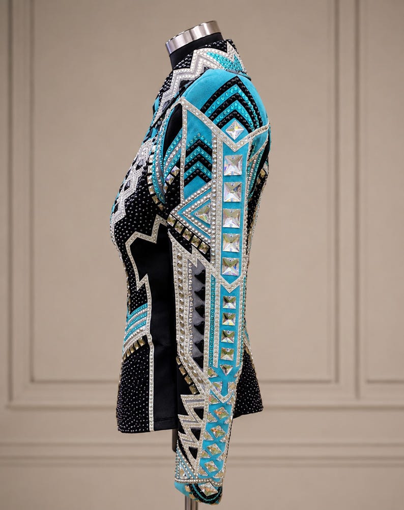 Custom Showmanship Jacket: Hand-Embellished Equestrian Rodeo Queen Apparel image 3