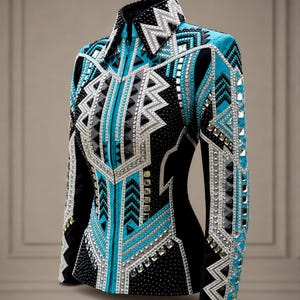 Custom Showmanship Jacket: Hand-Embellished Equestrian Rodeo Queen Apparel image 4