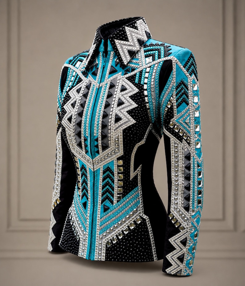 Custom Showmanship Jacket: Hand-Embellished Equestrian Rodeo Queen Apparel image 4